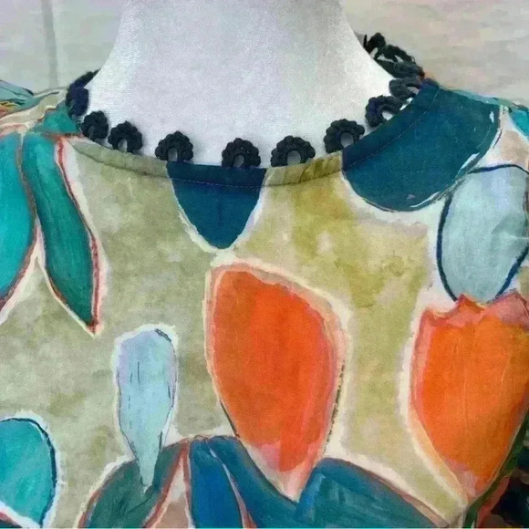 NWT NIC + ZOE Citrus Grove Puff Sleeve Top. - Picture 5 of 10